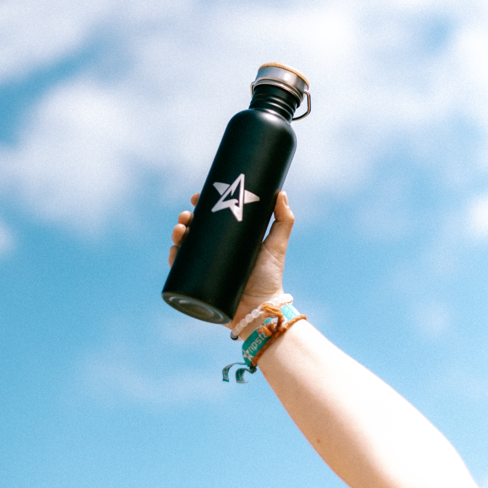 RVS drinkfles met bamboe dop | 750 ml