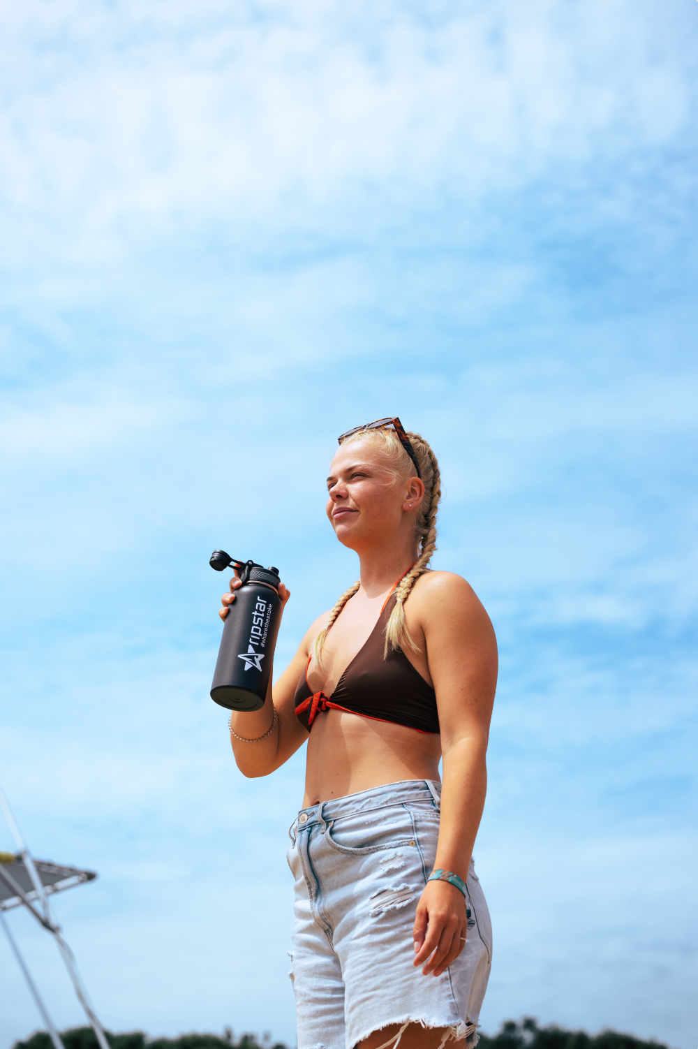 Ripstar Insulated Waterfles 1 L | Zwart