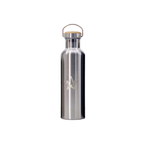 RVS Insulated drinkfles met bamboe dop | 750 ml | Silver
